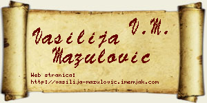 Vasilija Mazulović vizit kartica